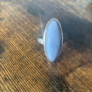 Silver Angelite Stone Ring